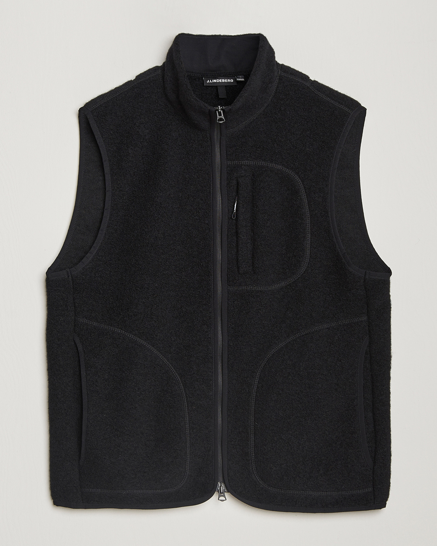 Mies | Ulkoliivit | J.Lindeberg | Duncan Wool Fleece Vest Black