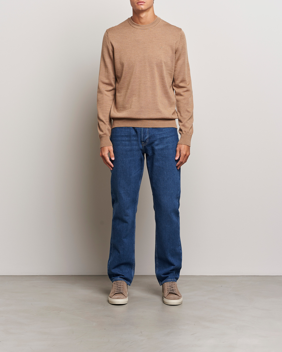 Mies | Puserot | J.Lindeberg | Keane Merino Crew Neck Sweater Tiger Brown