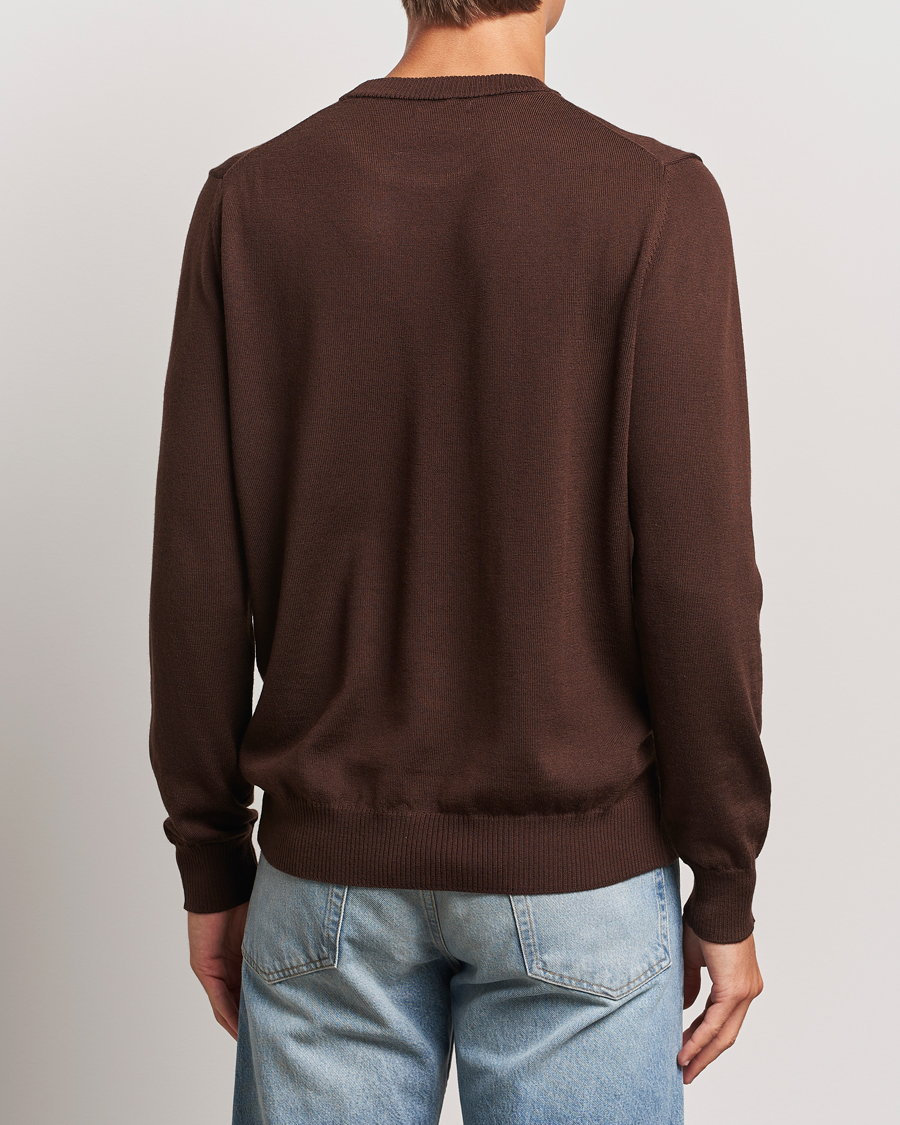Mies | Puserot | J.Lindeberg | Keane Merino Crew Neck Sweater Bitter Chocolate