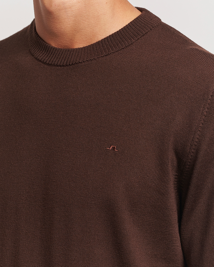 Mies | Puserot | J.Lindeberg | Keane Merino Crew Neck Sweater Bitter Chocolate