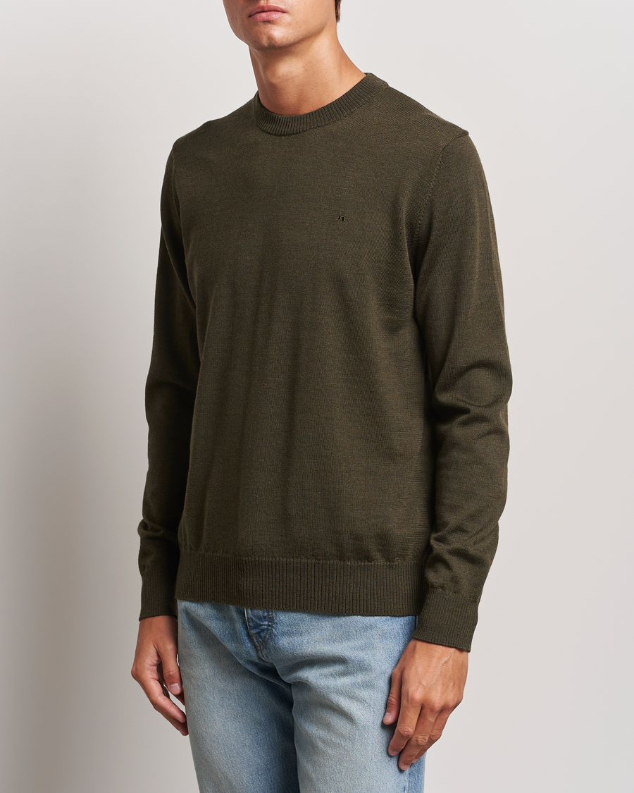 Mies | Puserot | J.Lindeberg | Keane Merino Crew Neck Sweater Forest Green