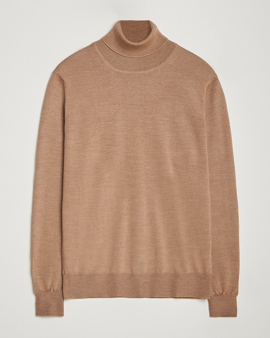 Mies | Puserot | J.Lindeberg | Kaden Merino Turtleneck Tiger Brown