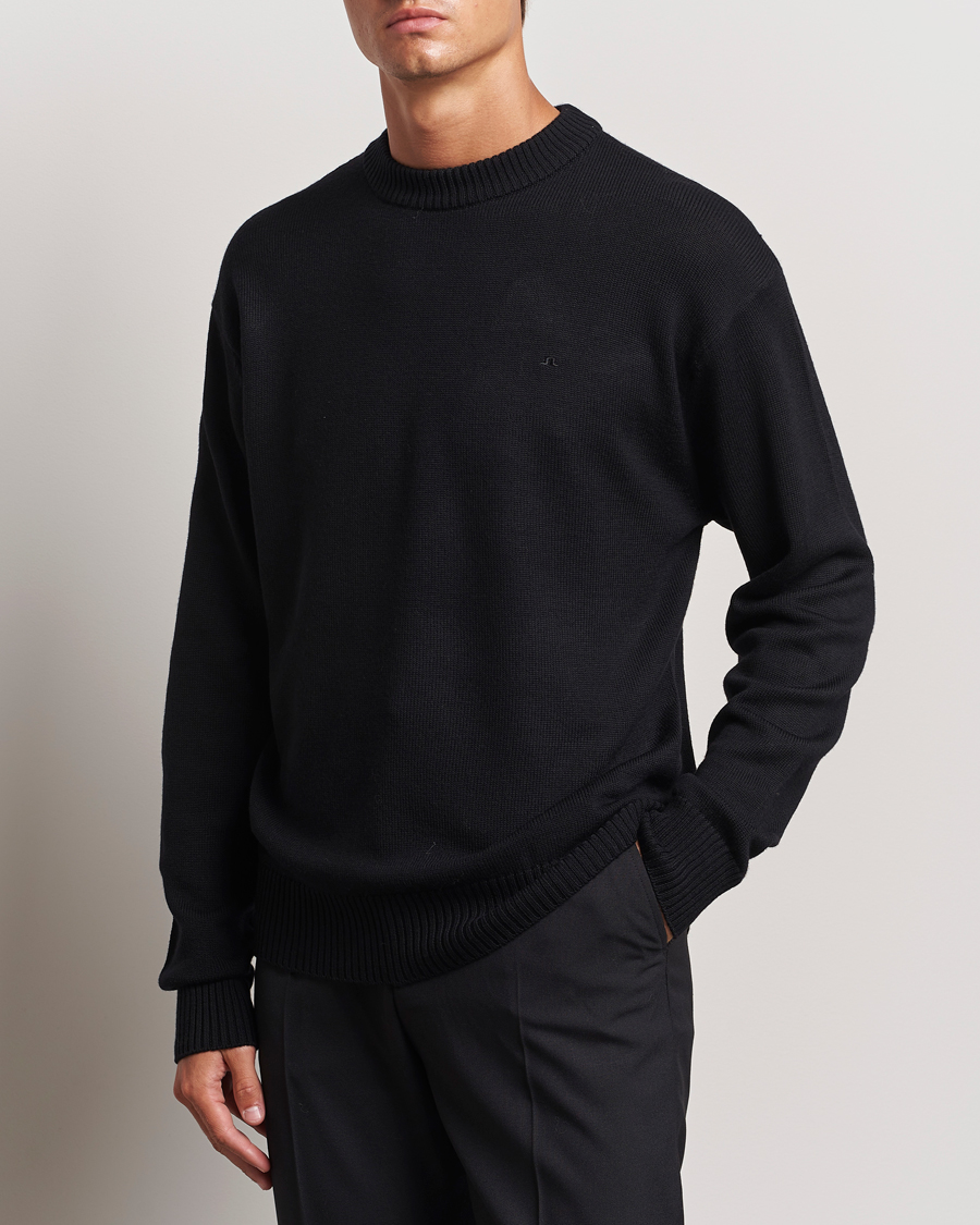Mies | Puserot | J.Lindeberg | Kino Merino Crew Neck Black