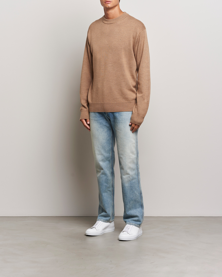 Mies | Puserot | J.Lindeberg | Kino Merino Crew Neck Tiger Brown