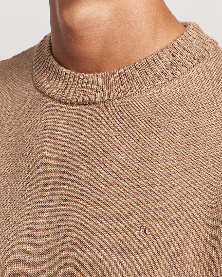 Mies | Puserot | J.Lindeberg | Kino Merino Crew Neck Tiger Brown