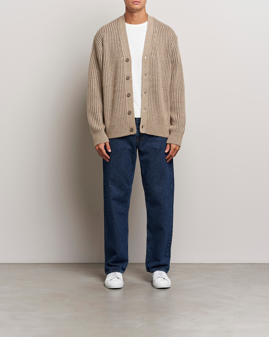 Mies | Puserot | J.Lindeberg | Twin Plated Knit Cardigan Tiger Brown
