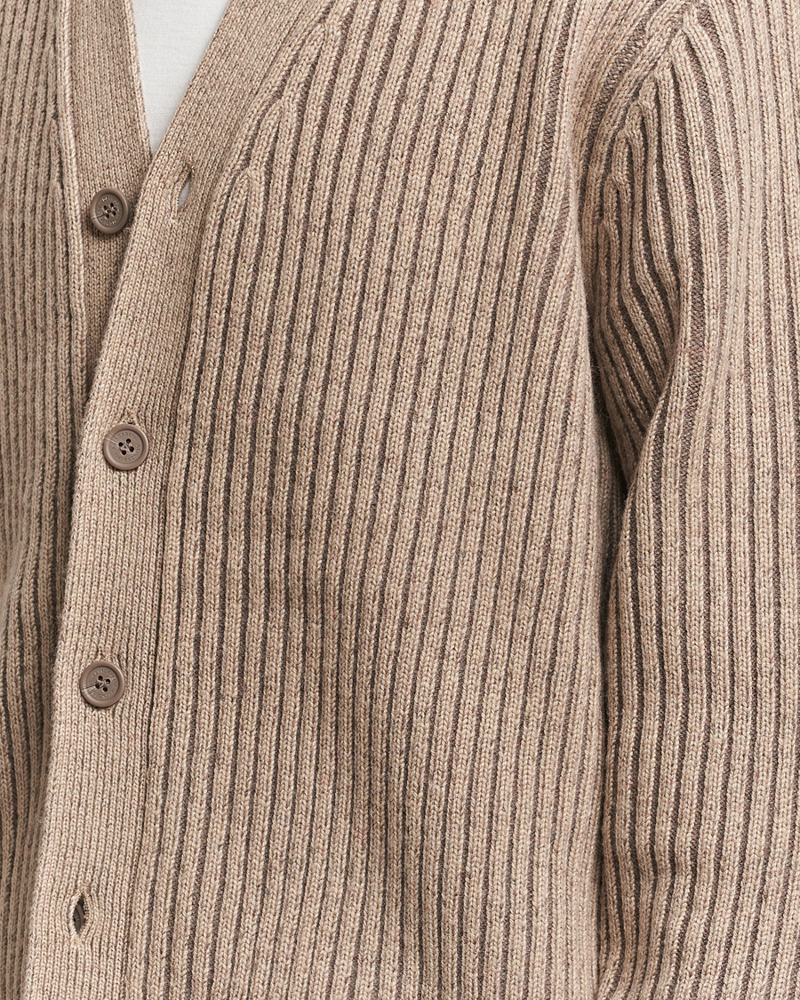 Mies | Puserot | J.Lindeberg | Twin Plated Knit Cardigan Tiger Brown