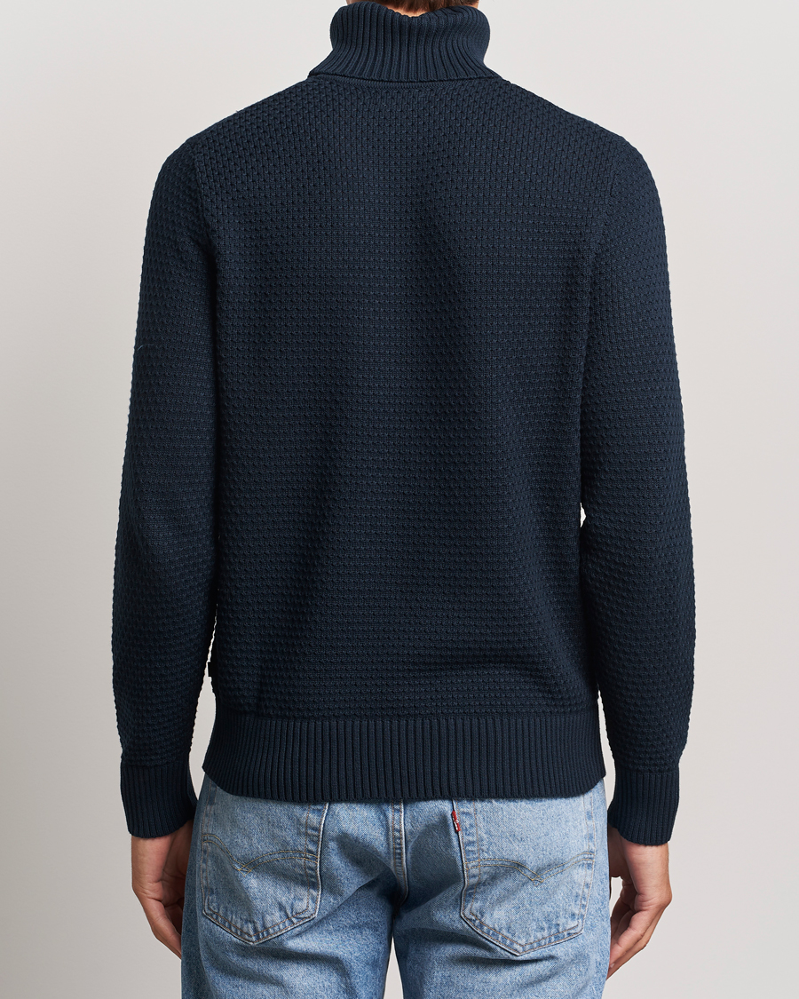 Mies | Puserot | J.Lindeberg | Olivero Structure Cotton Turtleneck Navy