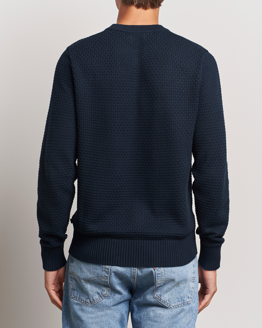 Mies | Puserot | J.Lindeberg | Oliver Structure Cotton Sweater Navy