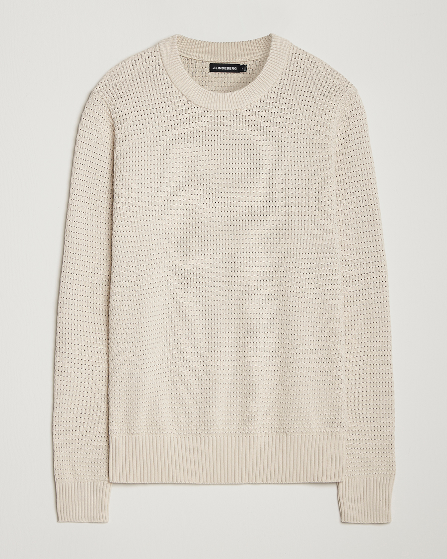 Mies | Puserot | J.Lindeberg | Oliver Structure Cotton Sweater Moonbeam