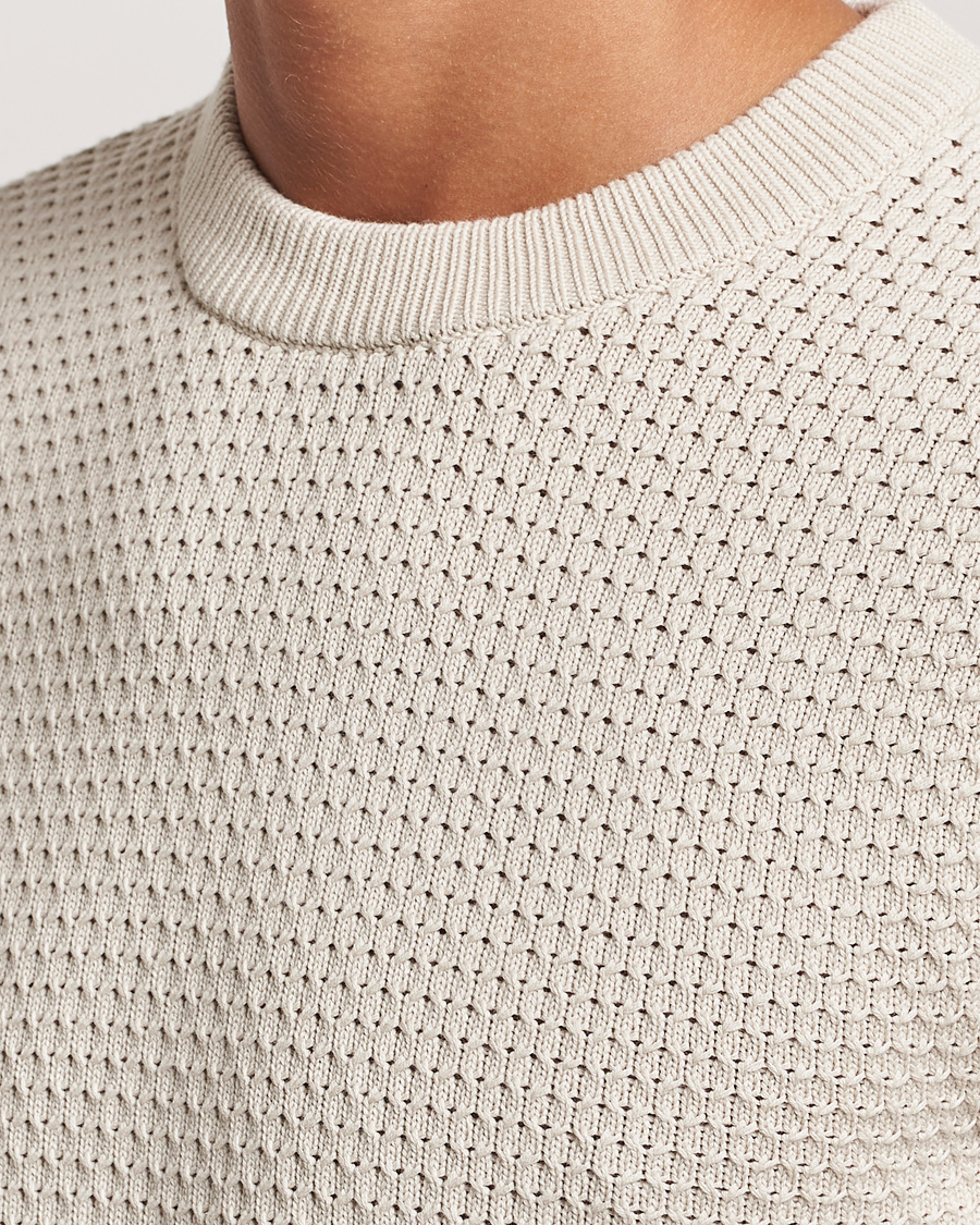 Mies | Puserot | J.Lindeberg | Oliver Structure Cotton Sweater Moonbeam