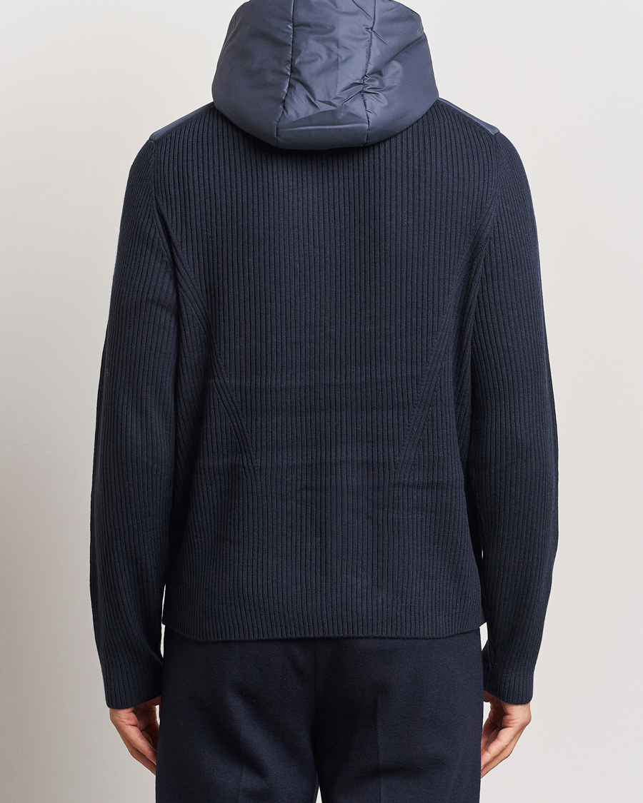 Mies | Takit | J.Lindeberg | Thierry Hybrid Knit Hoodie Navy
