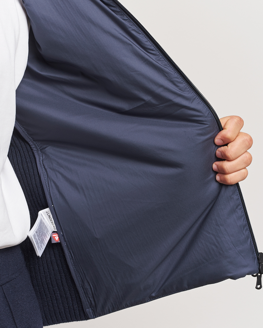 Mies | Takit | J.Lindeberg | Thierry Hybrid Knit Hoodie Navy