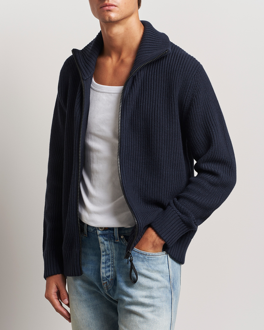 Mies | Puserot | J.Lindeberg | Skyler Wool Blend Zip Cardigan Navy