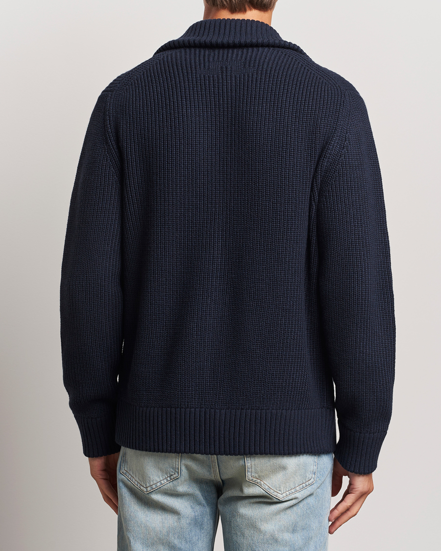 Mies | Puserot | J.Lindeberg | Skyler Wool Blend Zip Cardigan Navy