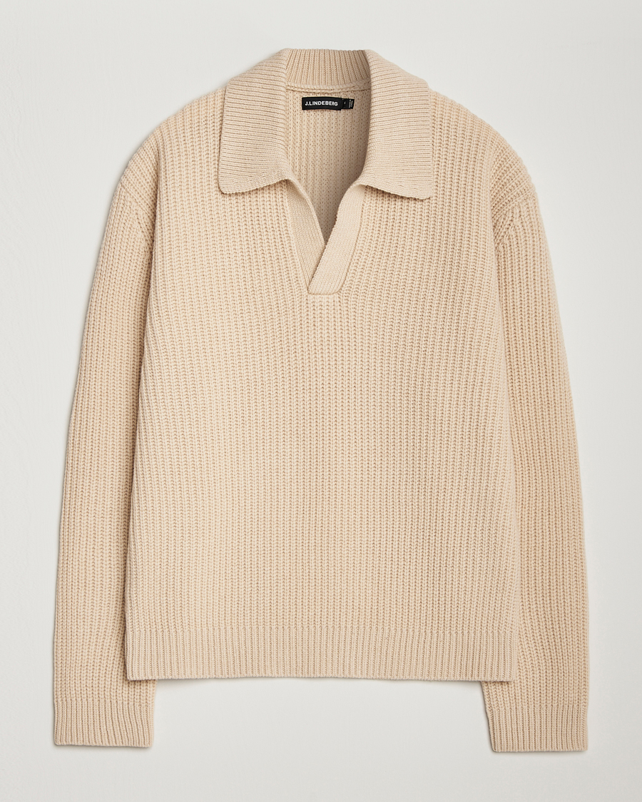 Mies | Puserot | J.Lindeberg | Jethro Heavy Polo Knit Moonbeam