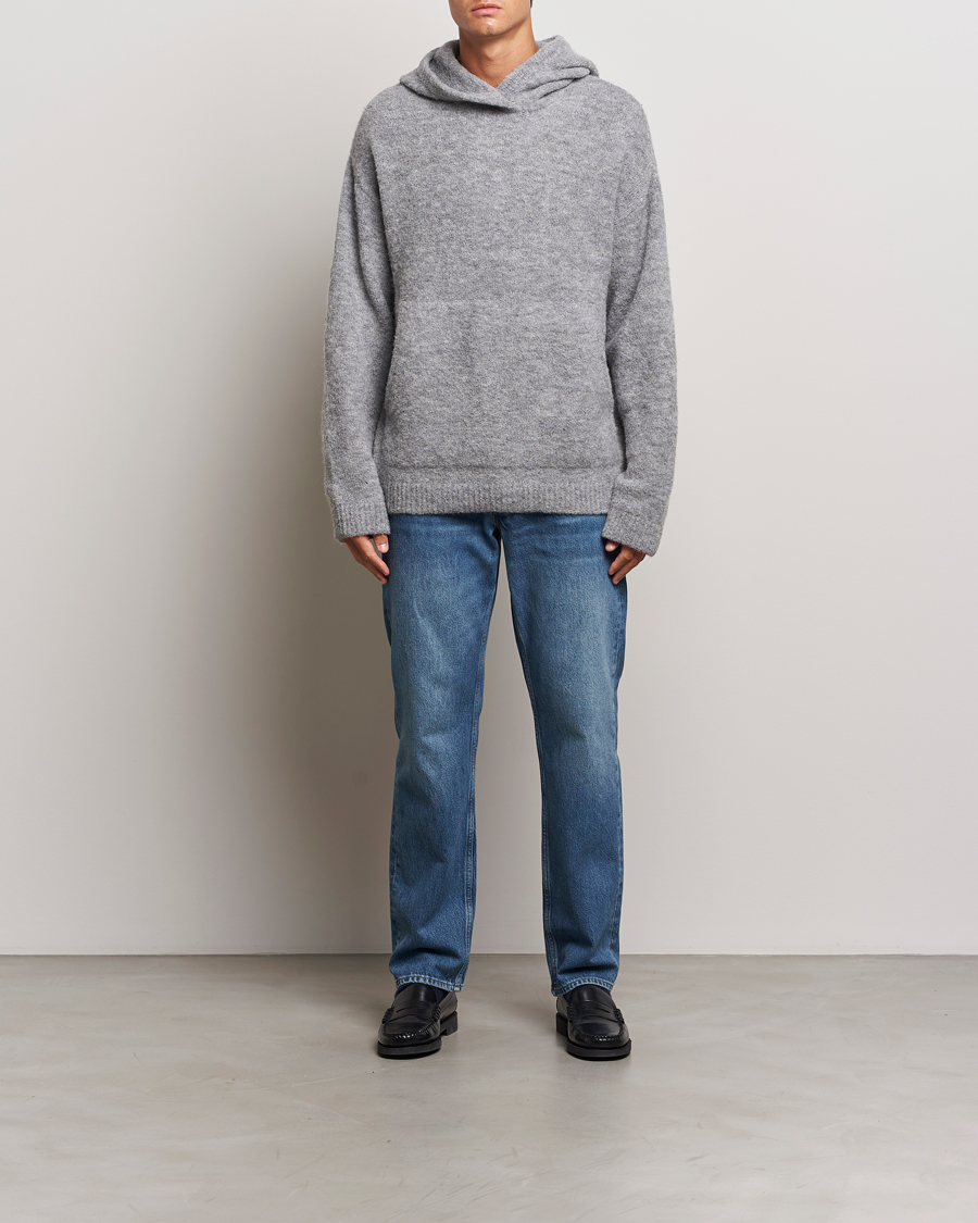 Mies | Puserot | J.Lindeberg | Broon Alpaca Blend Hoodie Mid Grey Melange