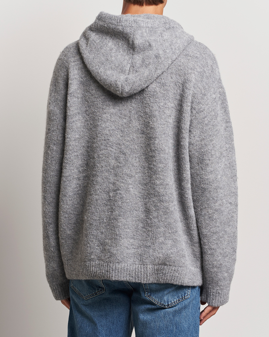 Mies | Puserot | J.Lindeberg | Broon Alpaca Blend Hoodie Mid Grey Melange