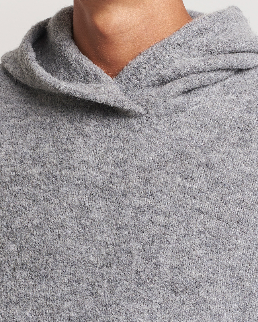 Mies | Puserot | J.Lindeberg | Broon Alpaca Blend Hoodie Mid Grey Melange