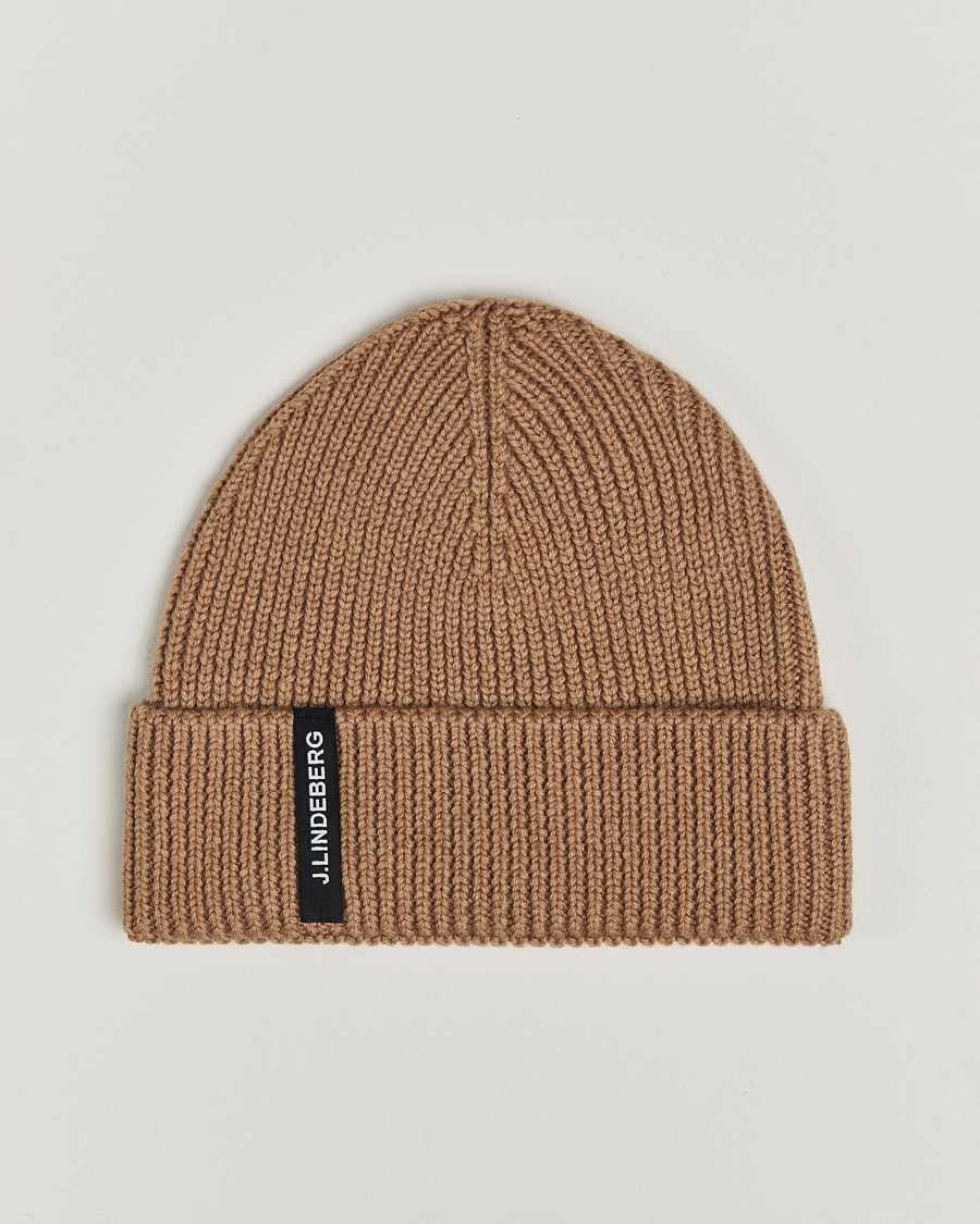 Mies | J.Lindeberg Juan Merino Beanie Tiger Brown | J.Lindeberg | Juan Merino Beanie Tiger Brown