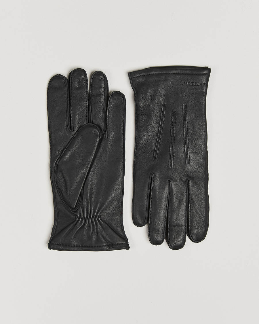 Mies | J.Lindeberg Milo Leather Glove Black | J.Lindeberg | Milo Leather Glove Black