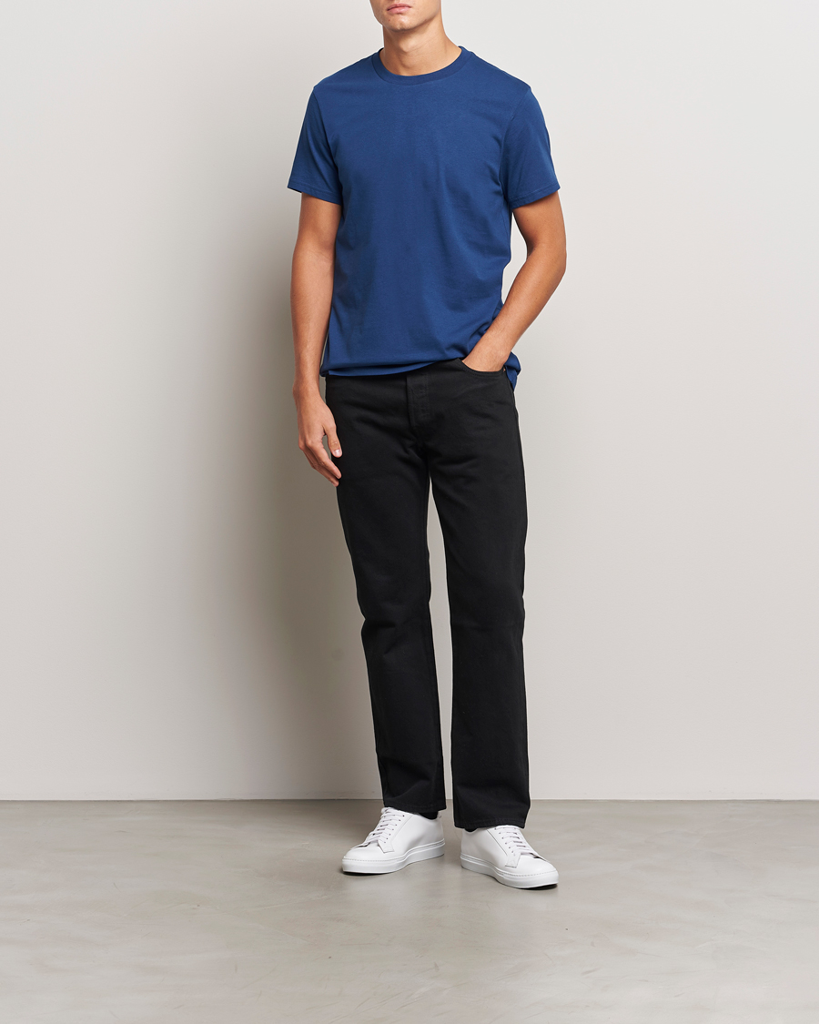 Mies | T-paidat | Bread & Boxers | Heavy Cotton Crew Neck T-Shirt Ink Blue