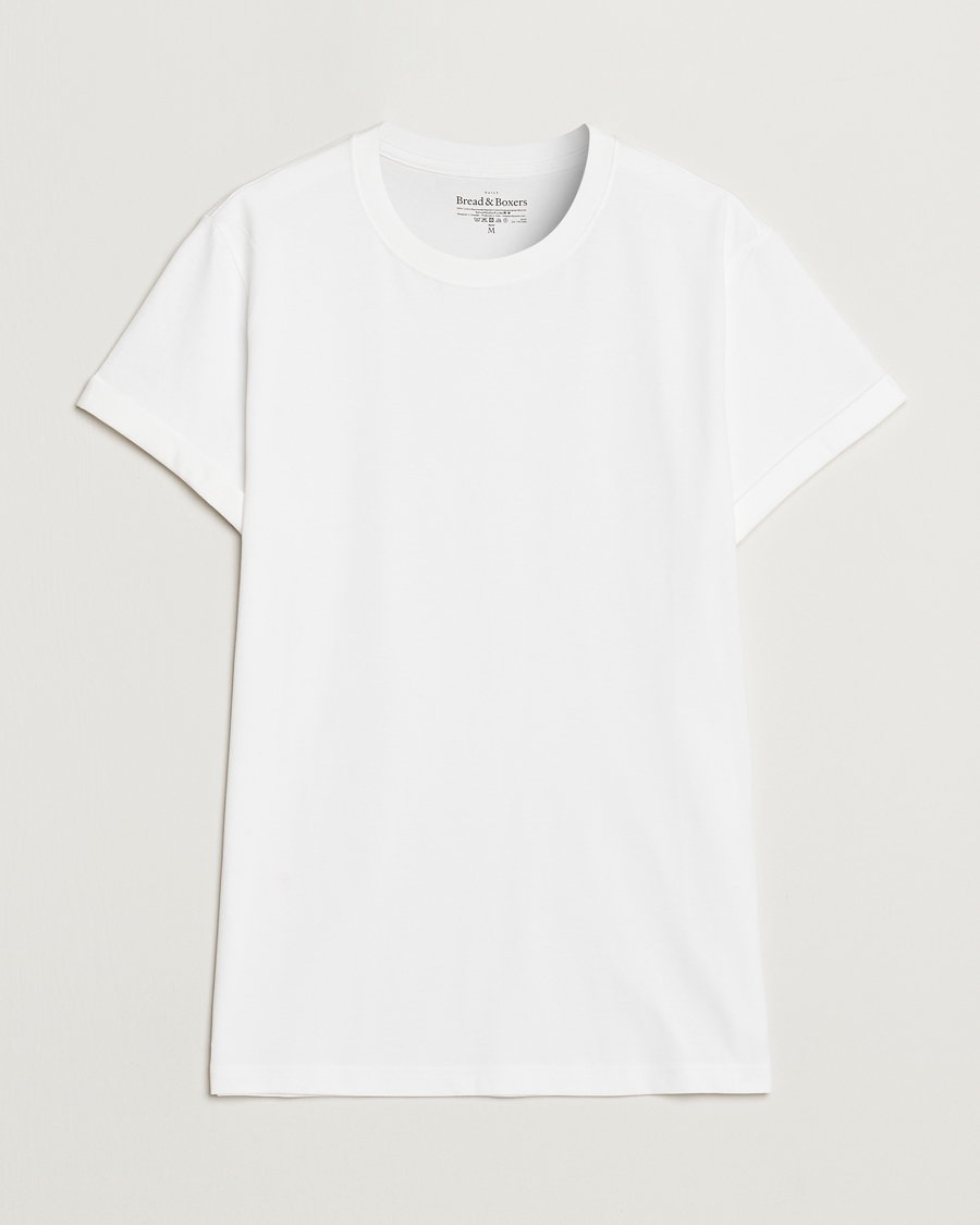 Mies | T-paidat | Bread & Boxers | Roll-Up Crew Neck T-Shirt White