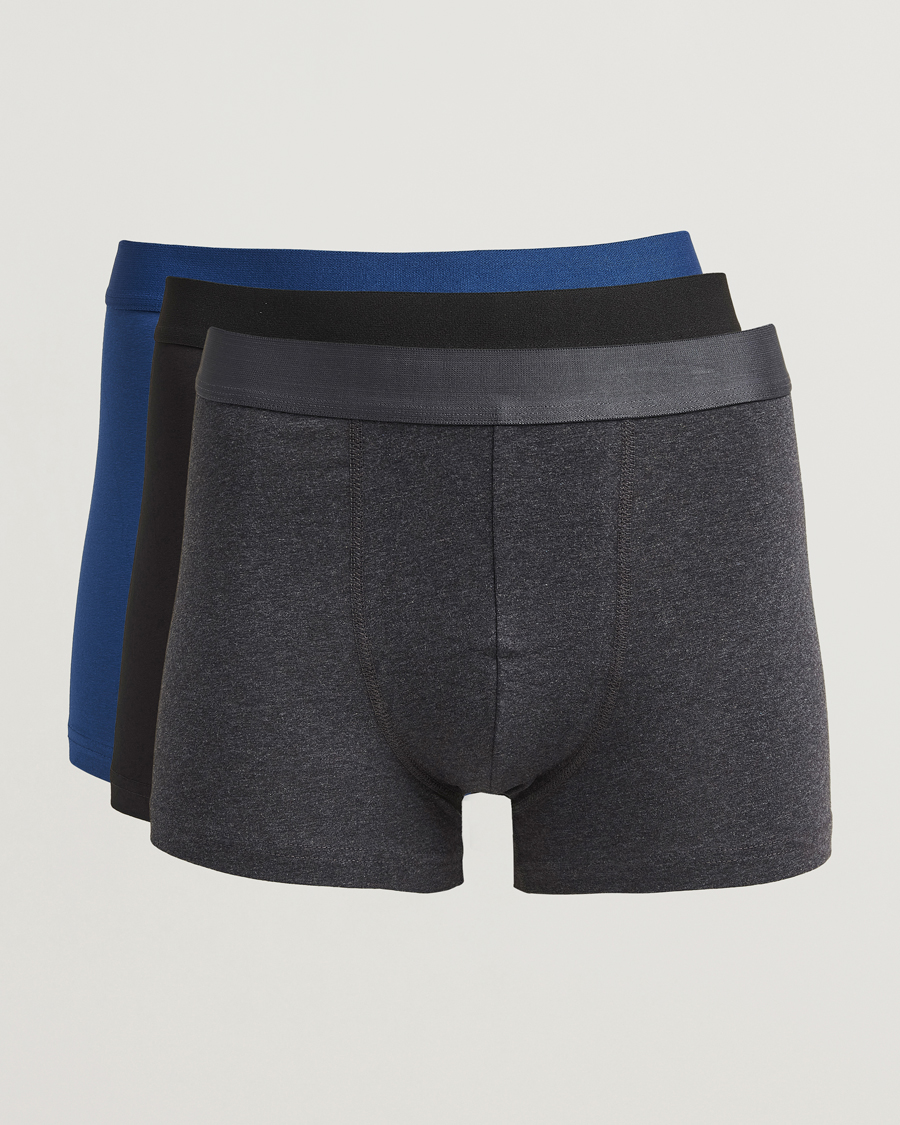 Mies | Alusvaatteet | Bread & Boxers | 3-Pack Boxer Brief Ink Blue/Dark Grey/Black