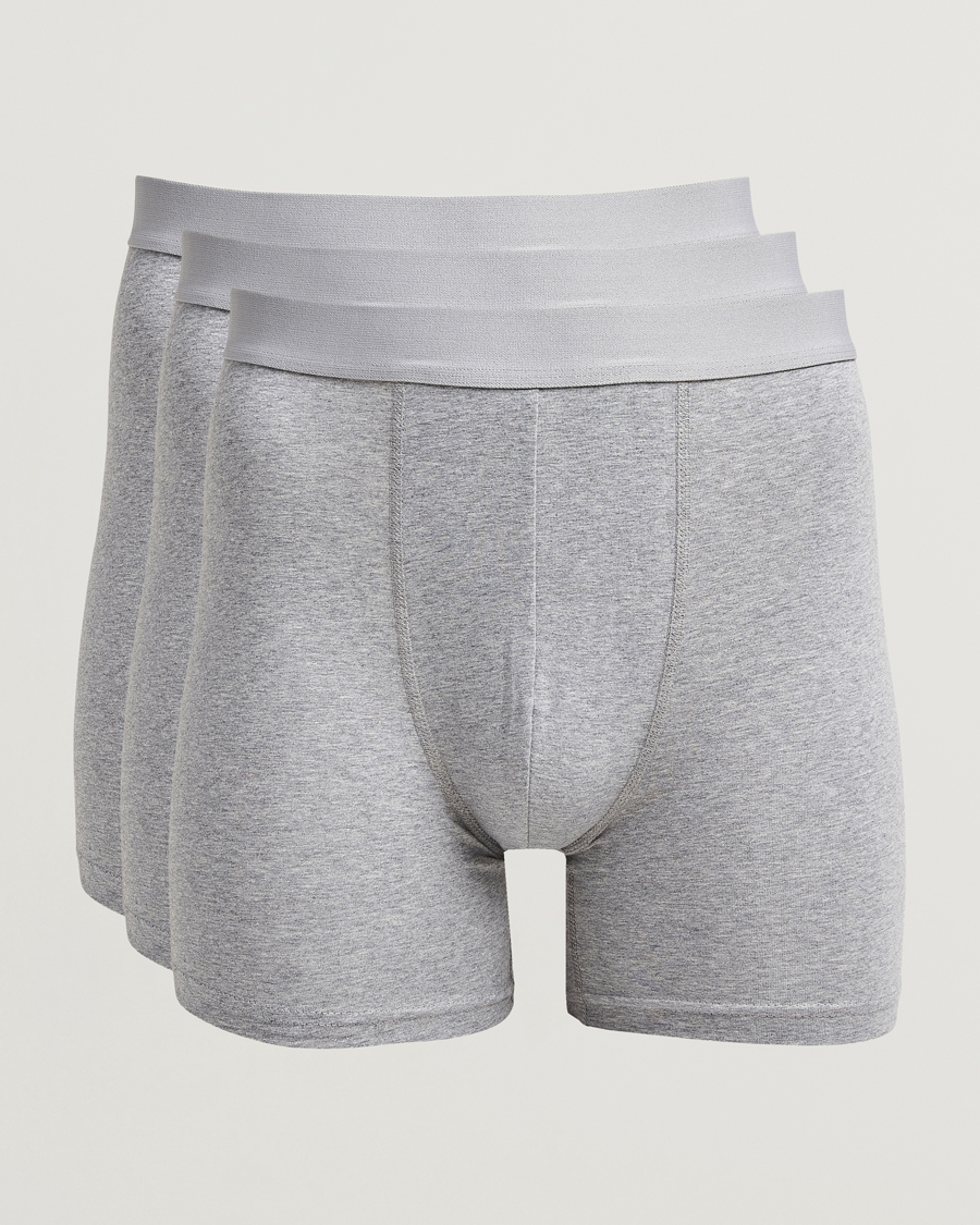 Mies | Alusvaatteet | Bread & Boxers | 3-Pack Long Boxer Brief Grey Melange