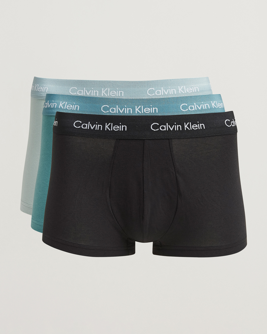 Mies | Alusvaatteet | Calvin Klein | Cotton Stretch 3-Pack Low Rise Trunk Black/Grey/Green