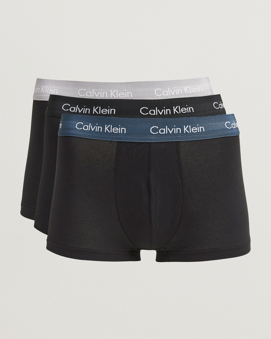 Mies | Alusvaatteet | Calvin Klein | Cotton Stretch 3-Pack Low Rise Trunk Black