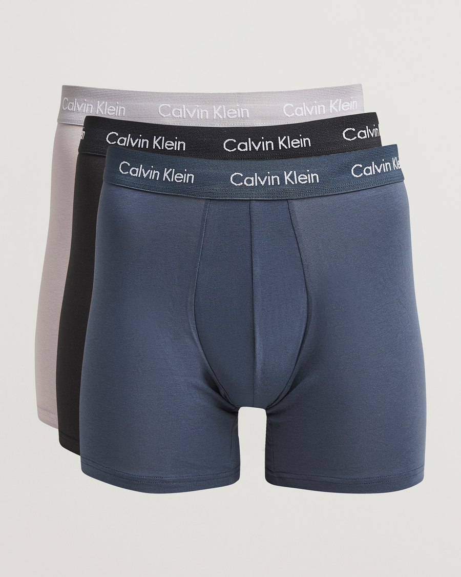 Mies | Alusvaatteet | Calvin Klein | Cotton Stretch 3-Pack Boxer Brief Black/Blue/Grey