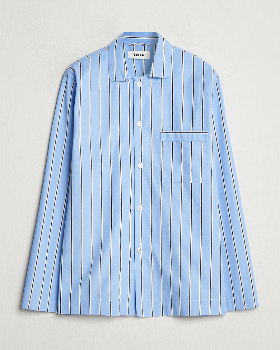 Mies | Yöpuvut ja kylpytakit | Tekla | Poplin Pyjama Shirt Basset Stripes