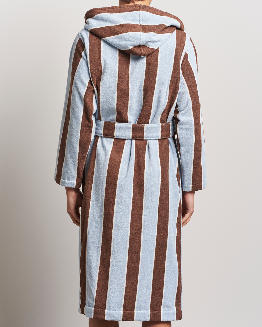 Mies | Yöpuvut ja kylpytakit | Tekla | Organic Terry Hooded Bathrobe Cocoa Stripes