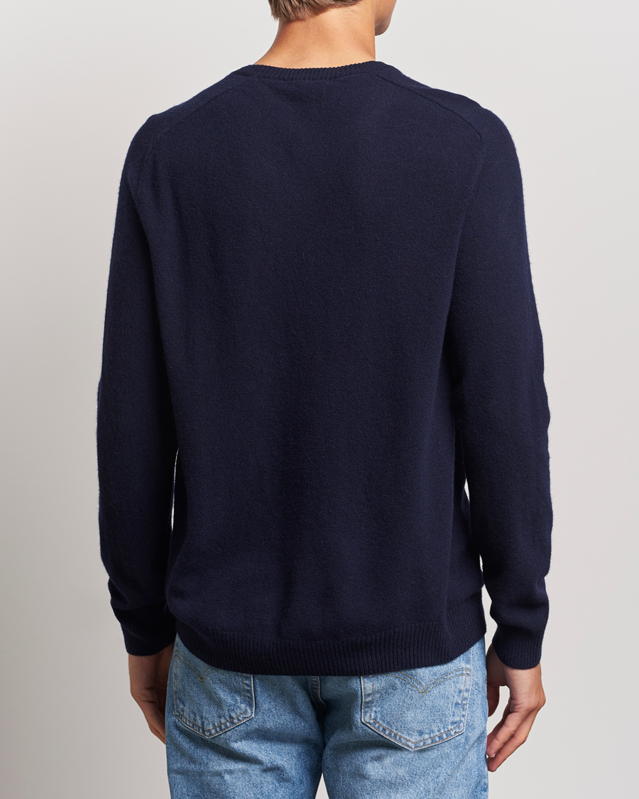 Mies | Puserot | KnowledgeCotton Apparel | Lambswool Roundneck Navy