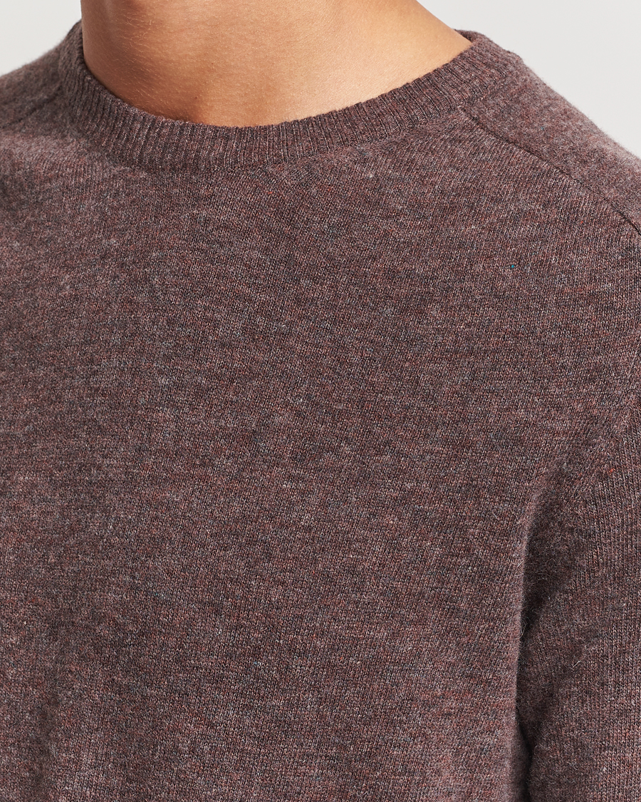 Mies | Puserot | KnowledgeCotton Apparel | Lambswool Roundneck Brown