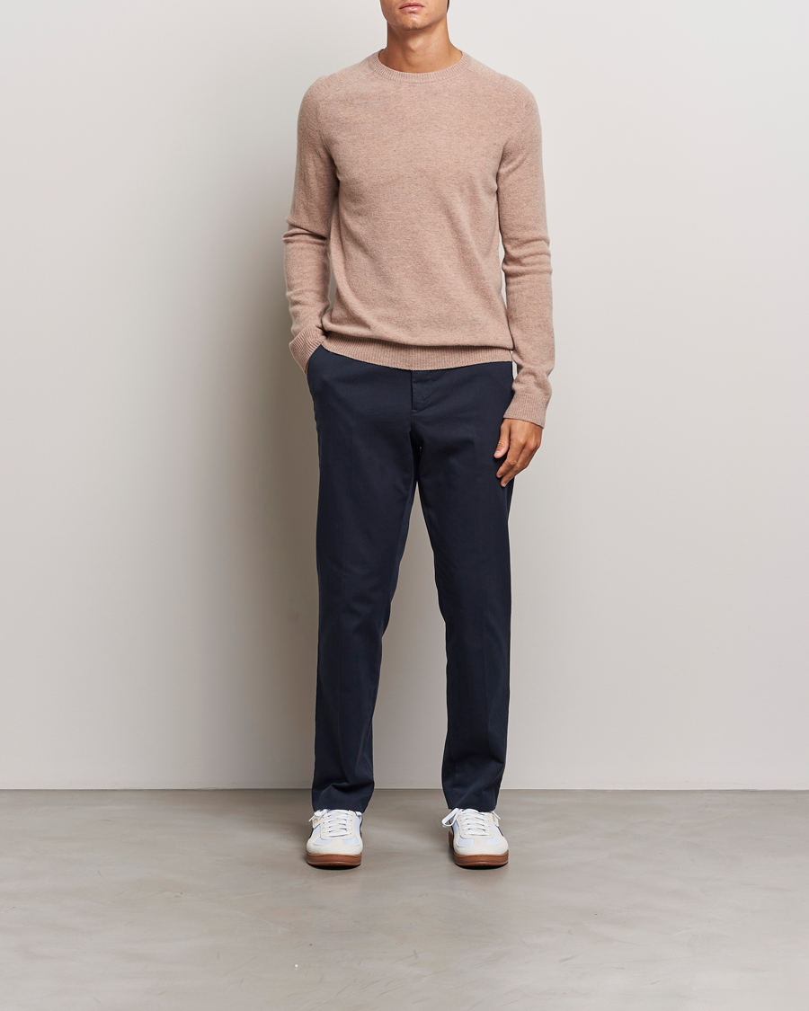 Mies | Puserot | KnowledgeCotton Apparel | Lambswool Roundneck Beige