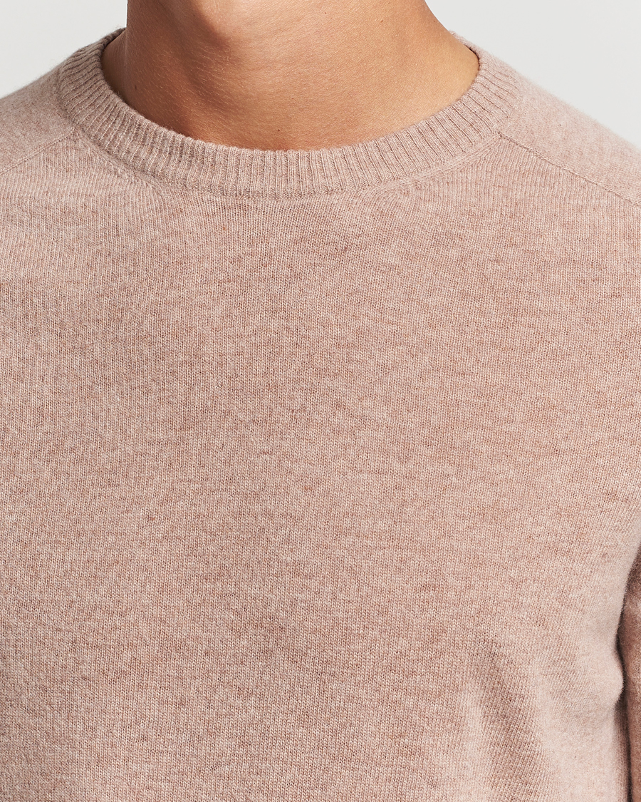 Mies | Puserot | KnowledgeCotton Apparel | Lambswool Roundneck Beige