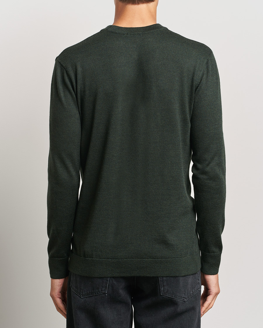 Mies | Puserot | KnowledgeCotton Apparel | Regular Merino Knit Crew Neck Green