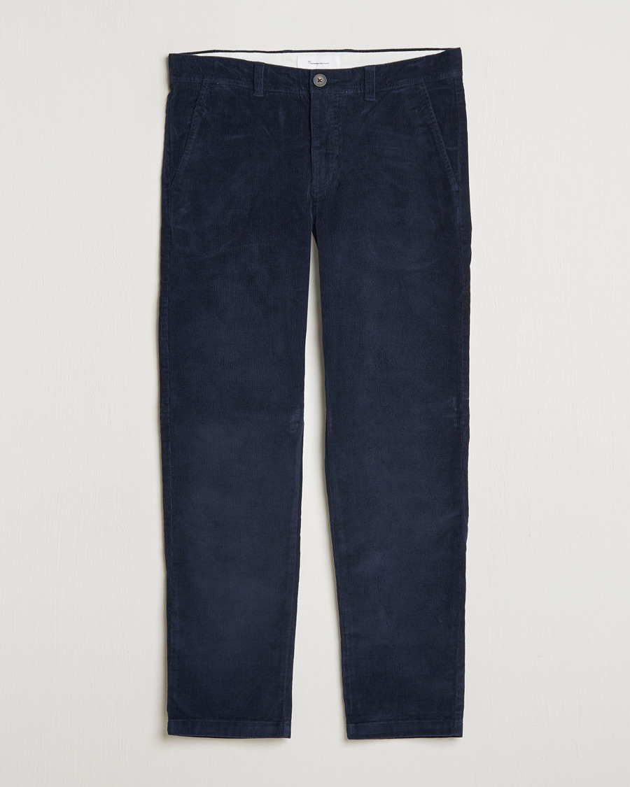 Mies | Housut | KnowledgeCotton Apparel | Chuck Regular Cord Trousers Night Sky