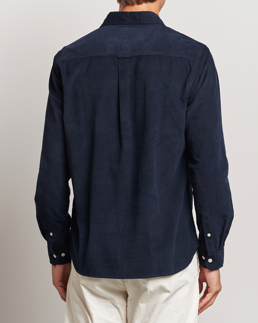 Mies | Kauluspaidat | KnowledgeCotton Apparel | Regular Fit Corduroy Shirt Navy