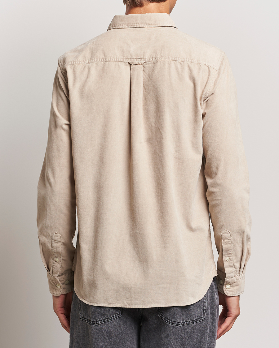 Mies | Kauluspaidat | KnowledgeCotton Apparel | Regular Fit Corduroy Shirt Beige