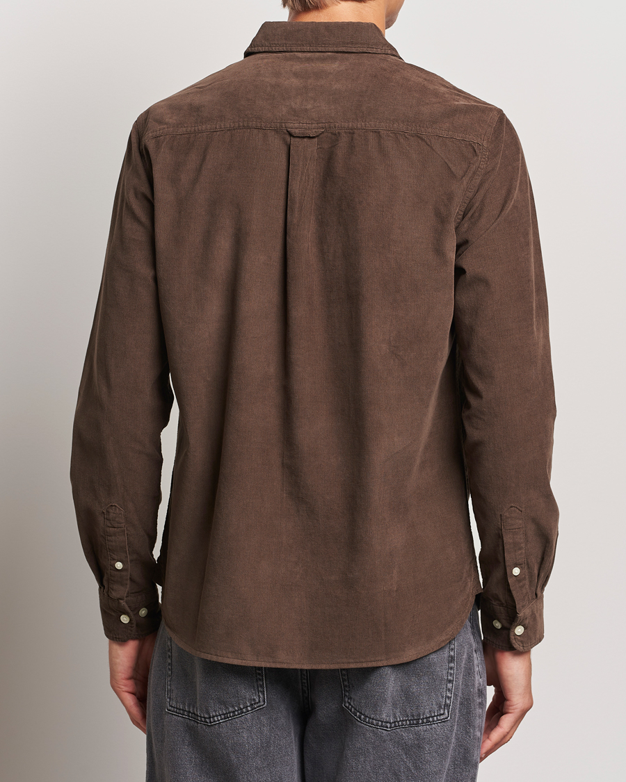 Mies | Kauluspaidat | KnowledgeCotton Apparel | Regular Fit Corduroy Shirt Brown