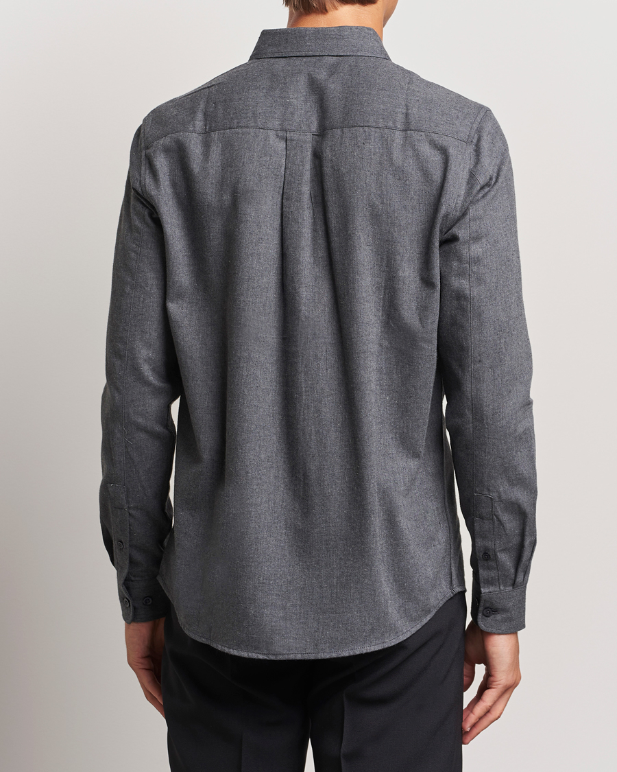 Mies | Kauluspaidat | KnowledgeCotton Apparel | Regular Fit Melange Flannel Shirt Grey