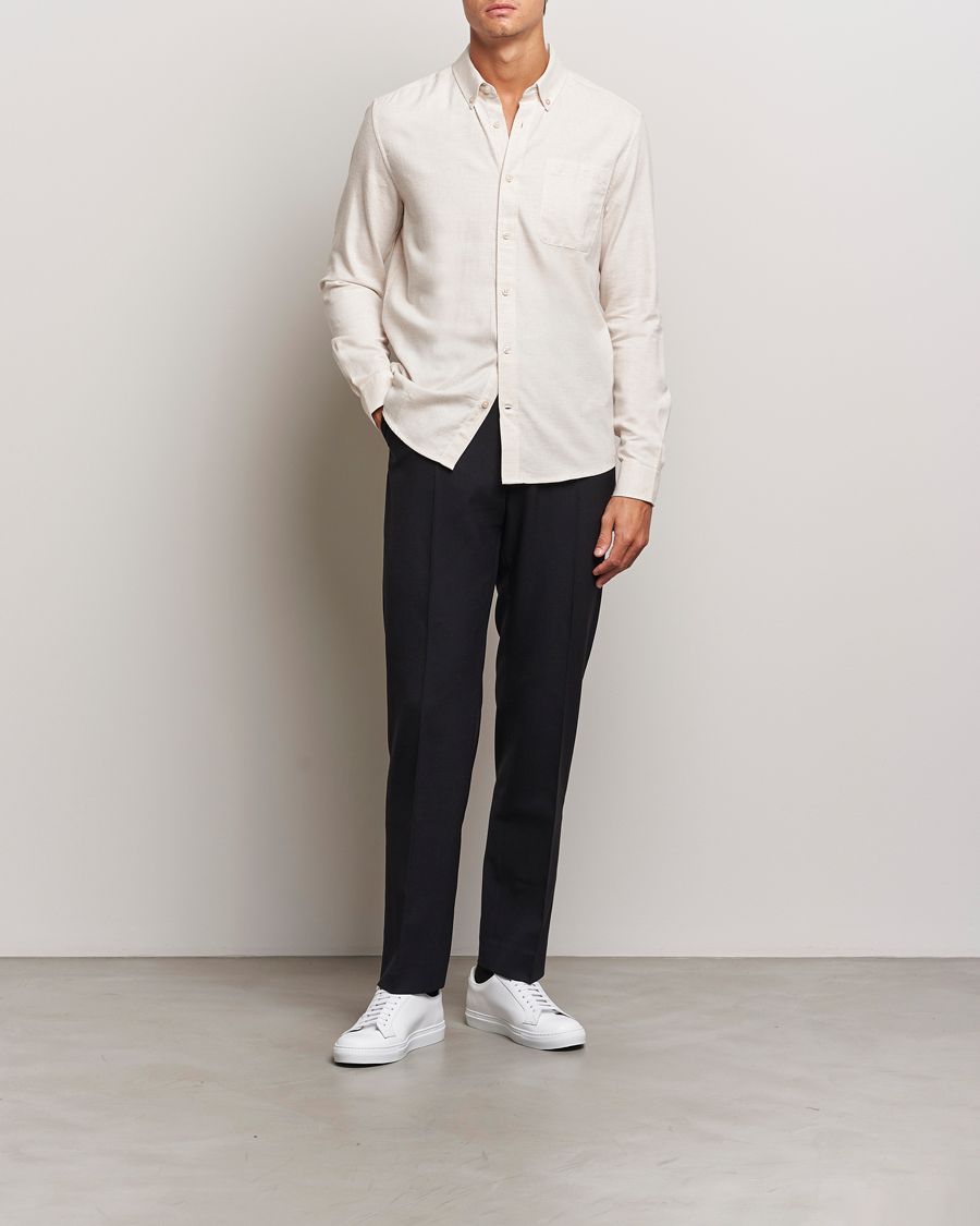 Mies | Kauluspaidat | KnowledgeCotton Apparel | Regular Fit Melange Flannel Shirt Greish