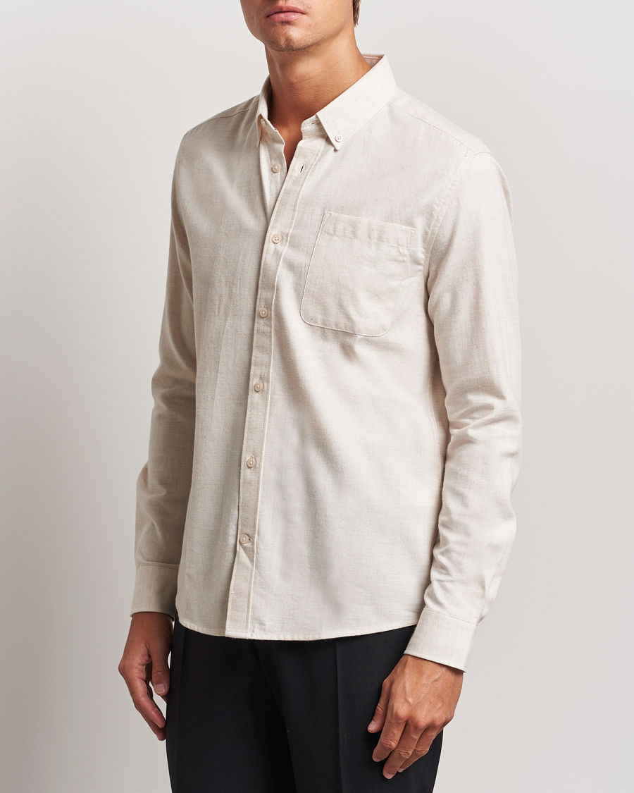Mies | Kauluspaidat | KnowledgeCotton Apparel | Regular Fit Melange Flannel Shirt Greish