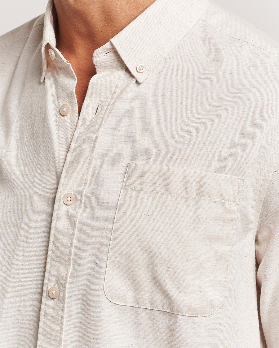 Mies | Kauluspaidat | KnowledgeCotton Apparel | Regular Fit Melange Flannel Shirt Greish