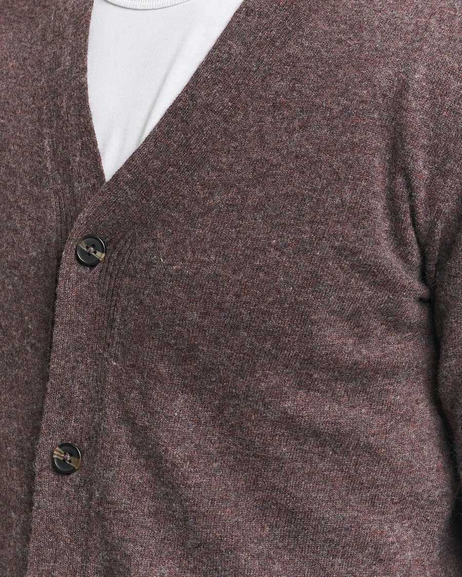 Mies | Puserot | KnowledgeCotton Apparel | Lambswool Cardigan Brown