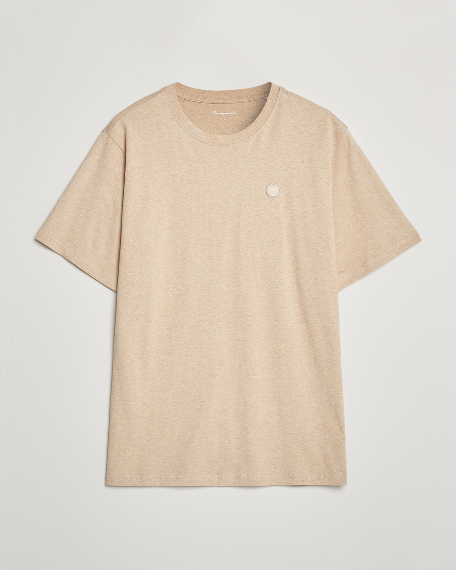 Mies | T-paidat | KnowledgeCotton Apparel | Loake Badge T-Shirt Safari Melange