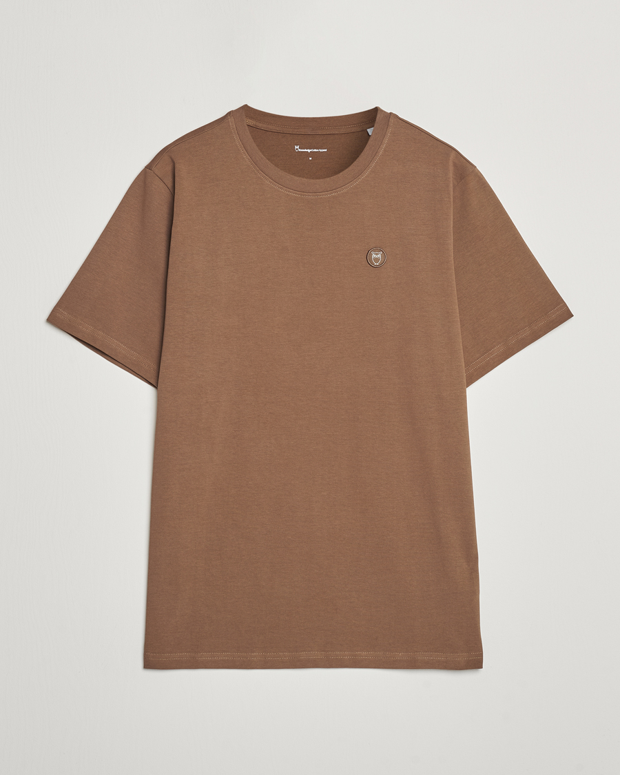 Mies | T-paidat | KnowledgeCotton Apparel | Loake Badge T-Shirt Brown